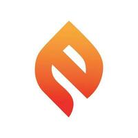 Flame letter e symbol logo vector