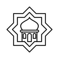 muslim mosque avatar islamic outline icon button vector illustration