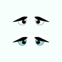 Cartoon Style disappointed eyes Vector. vector