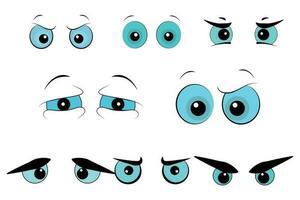 Eight Cartoon Eyes vector, eight type reaction eyes, color eyes vector artwork