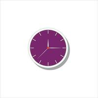 Clock icon in flat style, timer on color background. Vector design element