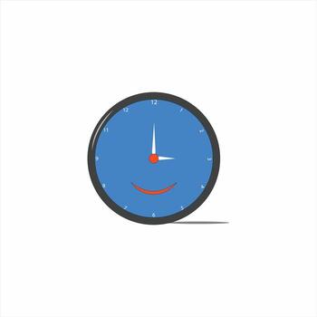 Clock icon in flat style, timer on color background. Vector design element