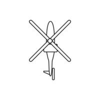 helicóptero vector icono. aeronave ilustración signo. mosca símbolo. aerolínea logo aislado en blanco antecedentes.