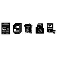 Documents icon vector set. report illustration sign collection. analysis symbol or logo.