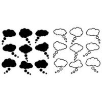 Cloud speech bubbles vector icons.  collection. Cloud speech bubbles Vector illustration set.