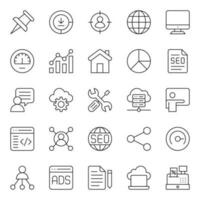 Outline icons for Search engine optimization. vector