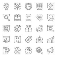 Outline icons for Search engine optimization. vector