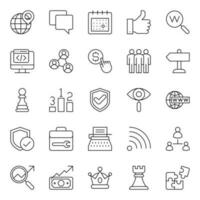 Outline icons for Search engine optimization. vector