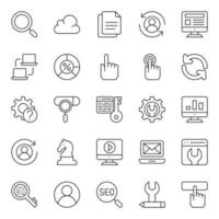 Outline icons for Search engine optimization. vector