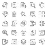 Outline icons for Search engine optimization. vector