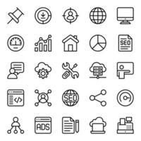 Outline icons for Search engine optimization. vector