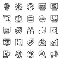 Outline icons for Search engine optimization. vector