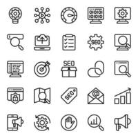 Outline icons for Search engine optimization. vector