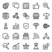 Outline icons for Search engine optimization. vector