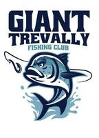 giant trevally fishing club logo vector