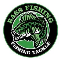 bass fishing badge design vector