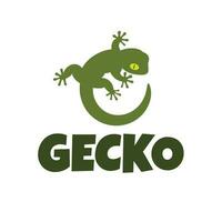 Simple cute gecko logo vector