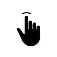 Tap Gesture, Hand Cursor of Computer Mouse Black Silhouette Icon. Click Double Press Touch Swipe Point on Cyberspace Website Sign. Pointer Finger Glyph Pictogram. Isolated Vector Illustration.