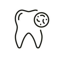 Tooth Bacteria, Microbe or Infection Line Icon. Teeth Medical Problem Linear Pictogram. Oral Hygiene. Dentistry Outline Symbol. Dental Treatment Sign. Editable Stroke. Isolated Vector Illustration.
