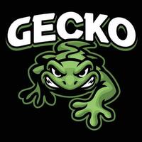 dibujos animados de verde geco logo vector