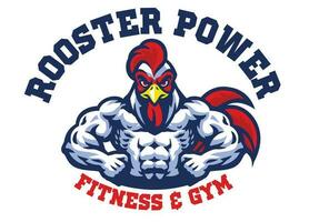 Rooster Bodybuilder Mascot Logo vector