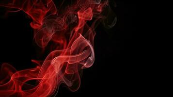 Red smoke on black background. Abstract colorful smoke on black background. photo