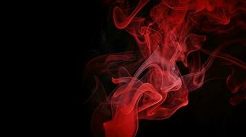 Red smoke on black background. Abstract colorful smoke on black background. photo