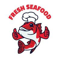 Fish Mascot Character for Seafood Logo vector