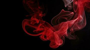 Red smoke on black background. Abstract colorful smoke on black background. photo