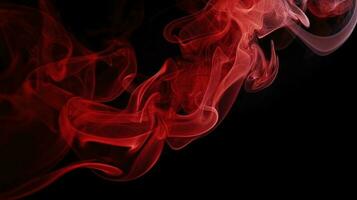 Red smoke on black background. Abstract colorful smoke on black background. photo