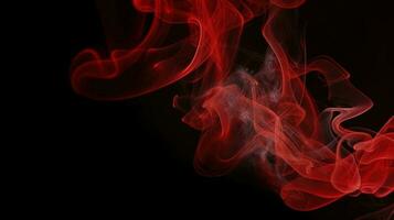 Red smoke on black background. Abstract colorful smoke on black background. photo