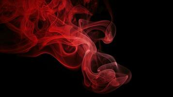 Red smoke on black background. Abstract colorful smoke on black background. photo