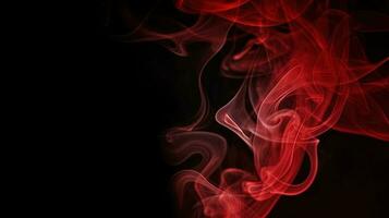 Red smoke on black background. Abstract colorful smoke on black background. photo