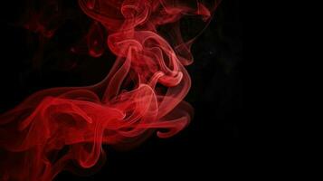 Red smoke on black background. Abstract colorful smoke on black background. photo