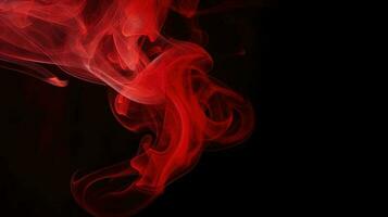 Red smoke on black background. Abstract colorful smoke on black background. photo