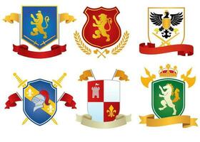 heraldic shield set collection vector