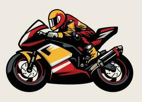 hombre montando motocicleta carrera vector