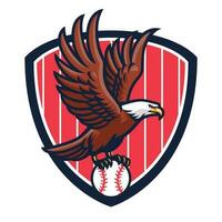 águila logo de béisbol equipo vector