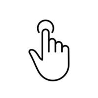 Click Gesture of Computer Mouse. Pointer Finger Black Line Icon. Cursor Hand Linear Pictogram. Press Double Tap Touch Swipe Point Outline Symbol. Editable Stroke. Isolated Vector Illustration.