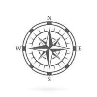 Compass Map Silhouette Icon. Rose Wind Navigation Retro Equipment Glyph Pictogram. Adventure Direction Arrow to North South West East Orientation Navigator Modern Sign. Isolated Vector Illustration.