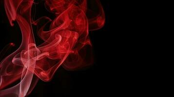 Red smoke on black background. Abstract colorful smoke on black background. photo