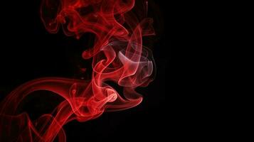 Red smoke on black background. Abstract colorful smoke on black background. photo