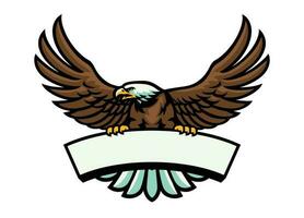águila mascota logo estar en el blanco firmar vector
