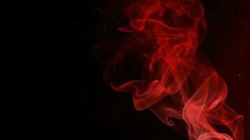 Red smoke on black background. Abstract colorful smoke on black background. photo