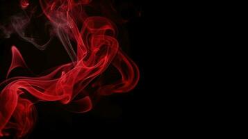 Red smoke on black background. Abstract colorful smoke on black background. photo