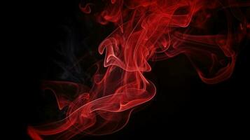 Red smoke on black background. Abstract colorful smoke on black background. photo