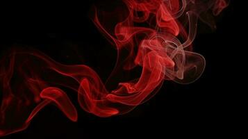 Red smoke on black background. Abstract colorful smoke on black background. photo