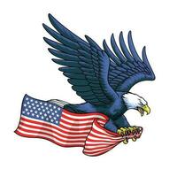 American Eagle Hold the United States Flag vector