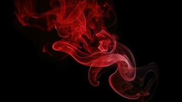 Red smoke on black background. Abstract colorful smoke on black background. photo