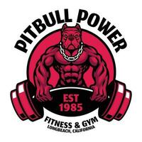 Pitbull Dog Muscle Mascot Logo vector